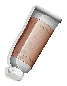 药用牙膏一个棕色的药盆插画