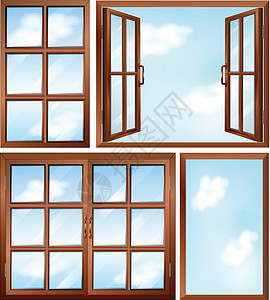 万德尔不同的橱窗设计插画