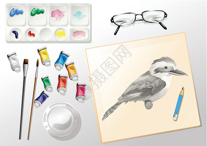 树脂眼镜绘画时使用的材料设计图片