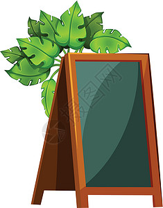 被子植物带植物的空菜单板设计图片