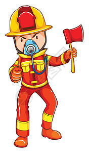 男性病患手拿哮喘吸入器firema 的简单彩色素描设计图片