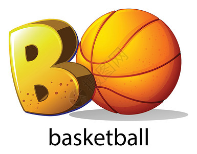 篮球标签篮球的字母 B设计图片
