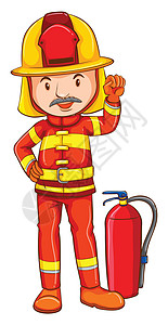 消防队员素材消防员的简单图画设计图片
