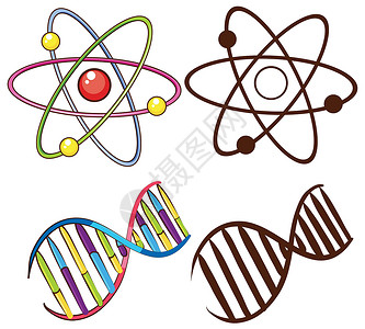 负离子发生器DNA结构科学电子教育原子质子负离子阳离子实验室阴影插图插画