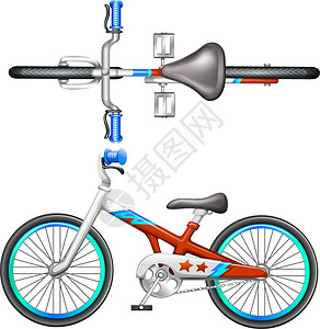 无轮子自行车一辆自行车天线轮子辐条鸟眼两轮车车辆娱乐驱动绘画赛车插画