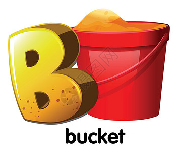 红色金沙Bucke 的字母 B插画