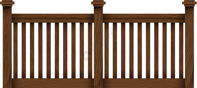 一个木栅栏木头路障上层建筑障碍镶板绘画建筑承重白色分割背景图片