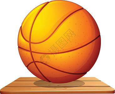 篮球架子一个橙色球插画
