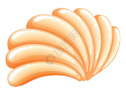 麻辣蛤蜊一个贝壳海滩绘画蛤蜊海洋扇子粒子棕色白色圆形插画