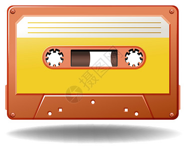 磁带录音机墨盘盒老歌配饰收音机记录办公用品物品古董绘画嗓音技术插画