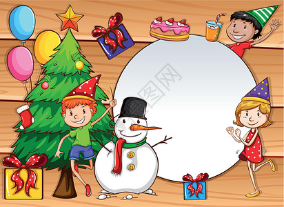 框架雪人绘画蛋糕边界横幅气球短袜卡通片木板帽子背景图片