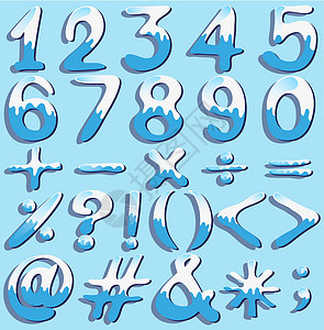 蓝色数字2彩色数字和符号星号分号划分插图乘法数学操作白色蓝色插画