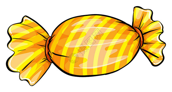 条纹鱼一颗甜蜜的糖白色密封黄色贮存糖果条纹橡皮包装纸食物幸福设计图片