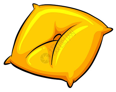 黄色枕头显示沙发土豆的图像语言艺术白色枕头长椅黄色睡眠绘画羽毛英语插画