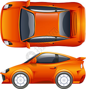 一辆橙色的车橙子白色发动机玻璃侧镜涡轮轮子汽车天线保险杠背景图片