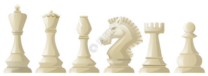 白象棋一连列主教白色国王城堡夹子骑士艺术游戏绘画女王背景图片
