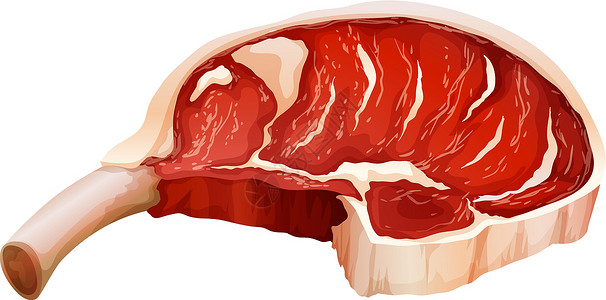 肉特写红肉卡通片牛肉食物健康白色饮食牛扒盘子服务美食插画