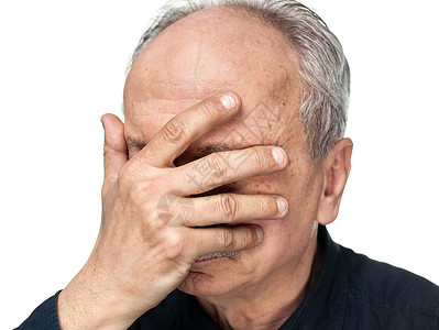 老年男子男人男性担忧疼痛生活情绪化白色疾病痛苦压力高清图片