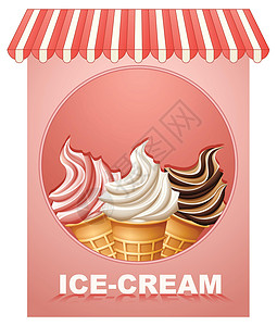 冰霜店铺绘画小吃奶油状食物卡通片投注甜点锥体标识背景图片