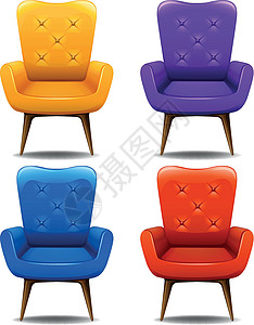家具椅子黄色紫色白色收藏蓝色团体客厅沙发物品背景图片