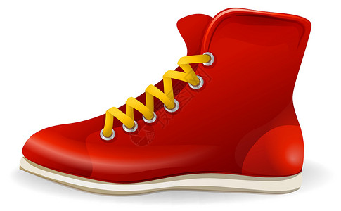 鞋子鞋蕾丝卡通片横幅剪贴木板黄色鞋类红色绘画海报背景图片