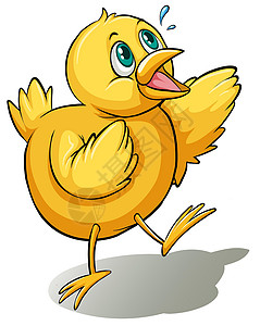 比尔默站一只黄色的比尔植绒捕食者白色农业四腔妻多夫羽毛绘画猎物下蛋插画