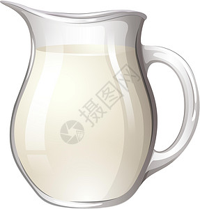 牛奶饮料牛奶罐早餐白色食物玻璃绘画乳制品奶牛牛奶营养饮料插画