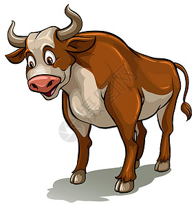 公牛科学牛肉奶制品绘画肌肉故事男性寓言荒野白色背景图片