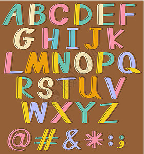 拼音字体字母卡通片绘画分数语言学分号英语知识学习海报教育设计图片