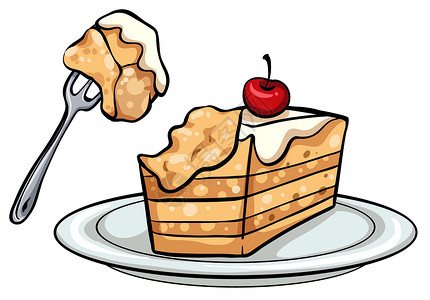 一片蛋糕甜点味道盘子白色食物艺术绘画艺术品配料背景图片