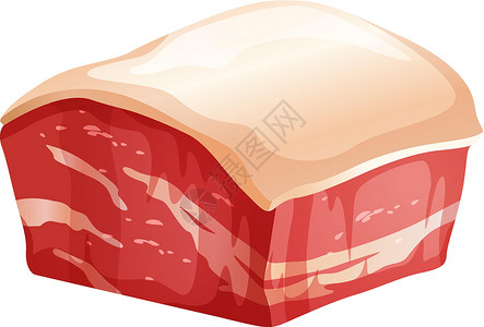 大块火腿肠带滑雪板的大块猪肉牛扒臀部脂肪夹子红色绘画剪贴牛肉大理石纹艺术设计图片