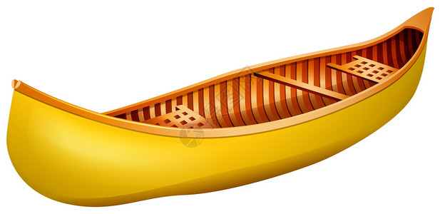 独木舟旅行座位手工黄色运输工艺皮艇木头卡通片绘画背景图片
