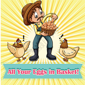 母鸡鸡蛋你所有的鸡蛋都放在一个篮子里 idio设计图片