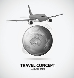 旅行旅费字体木板绘画航班全球飞行飞机车辆旅游白色背景图片