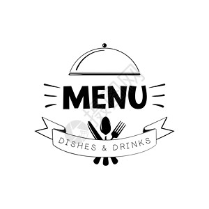 餐厅LOGO餐厅菜单的 Logo插画