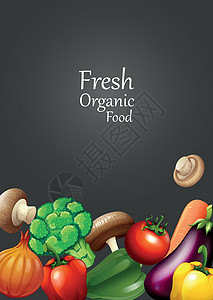 许多蔬菜和文本设计背景图片