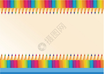 彩色铅笔边框设计设计图片