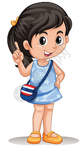外国人微笑泰国女孩与 handba插画