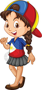 菲律宾人多民族菲律宾女孩穿着 ca插画
