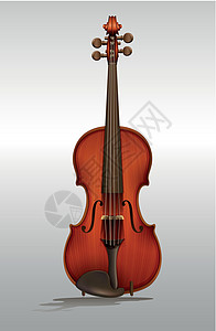 草地上的木制小提琴背景图片