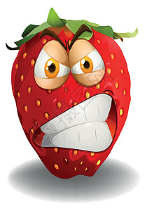 眼睛酸胀草莓与愤怒的脸设计图片