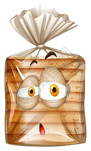 纸袋子面包袋与悲伤的脸设计图片