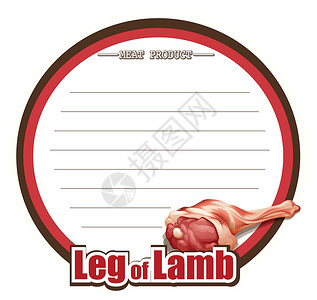 新鲜兔腿带 lam 腿的线条纸设计插画
