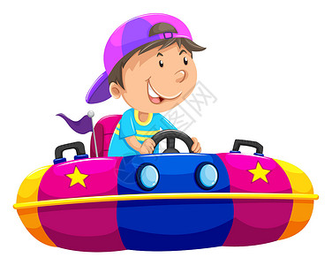推着车的男孩骑在颠簸车上的男孩设计图片