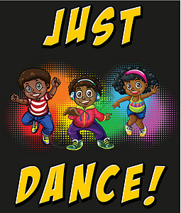 孩子们跳嘻哈舞微笑插图耳机童年爱好娱乐舞蹈青年女孩闲暇背景图片