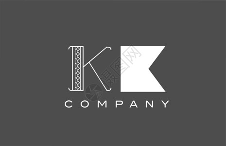 萌宠家字体设计公司的几何 K KK 灰色白色字母表字母标志图标 企业和商业的不同风格组合设计设计图片