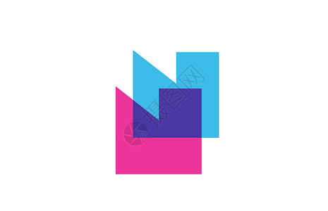 公司的相交 N 字母标志图标 公司和商业的蓝色和粉色字母表设计背景图片