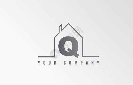 地产主画面Q 主字母图标标志标识字母设计 房地产公司住房 商业身份 细线轮廓等宽度;插画