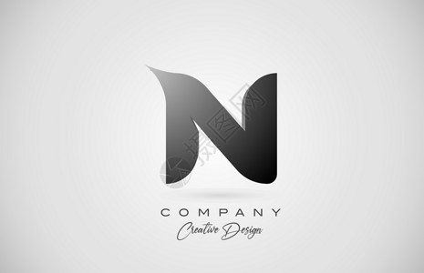 黑色梯度的N图标标识 为企业和公司设计的创意设计Name  action inmenu设计图片