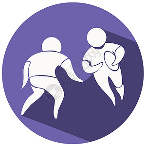 手球标识圆形 badg 橄榄球运动图标设计插画